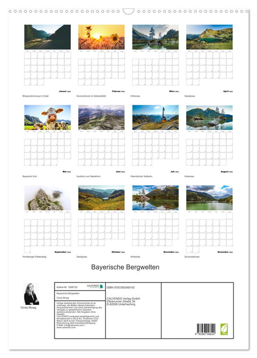 Mondes des montagnes bavaroises (calendrier mural CALVENDO 2024) 