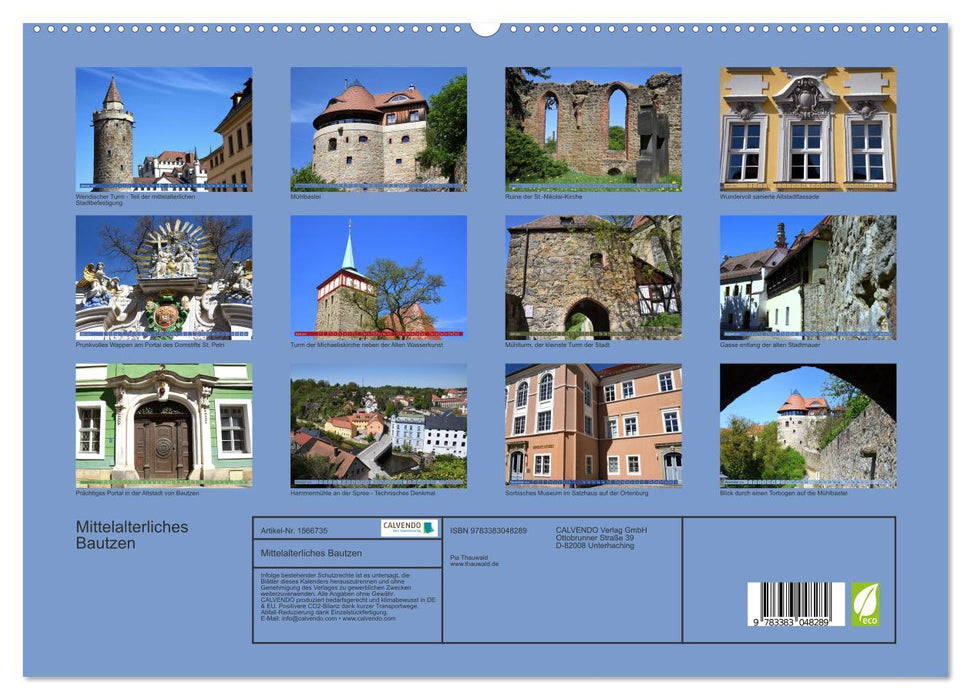 Mittelalterliches Bautzen (CALVENDO Premium Wandkalender 2024)