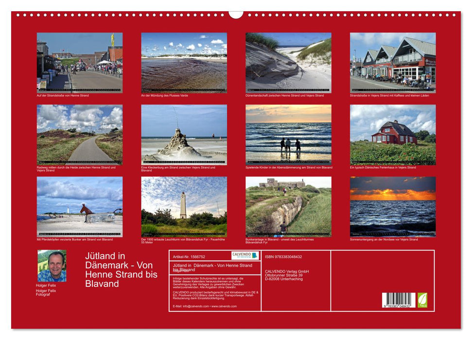 Jutland au Danemark - De Henne Strand à Blavand (calendrier mural CALVENDO 2024) 