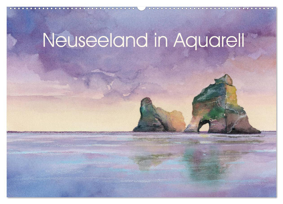 Nouvelle-Zélande à l'aquarelle (Calendrier mural CALVENDO 2024) 