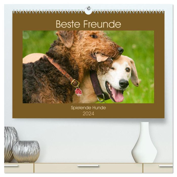 Beste Freunde - Spielende Hunde (CALVENDO Premium Wandkalender 2024)