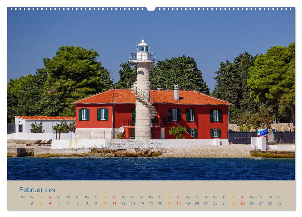 Kroatische Inseln - Mit dem Motorsegler unterwegs in der Kvarner Bucht (CALVENDO Wandkalender 2024)