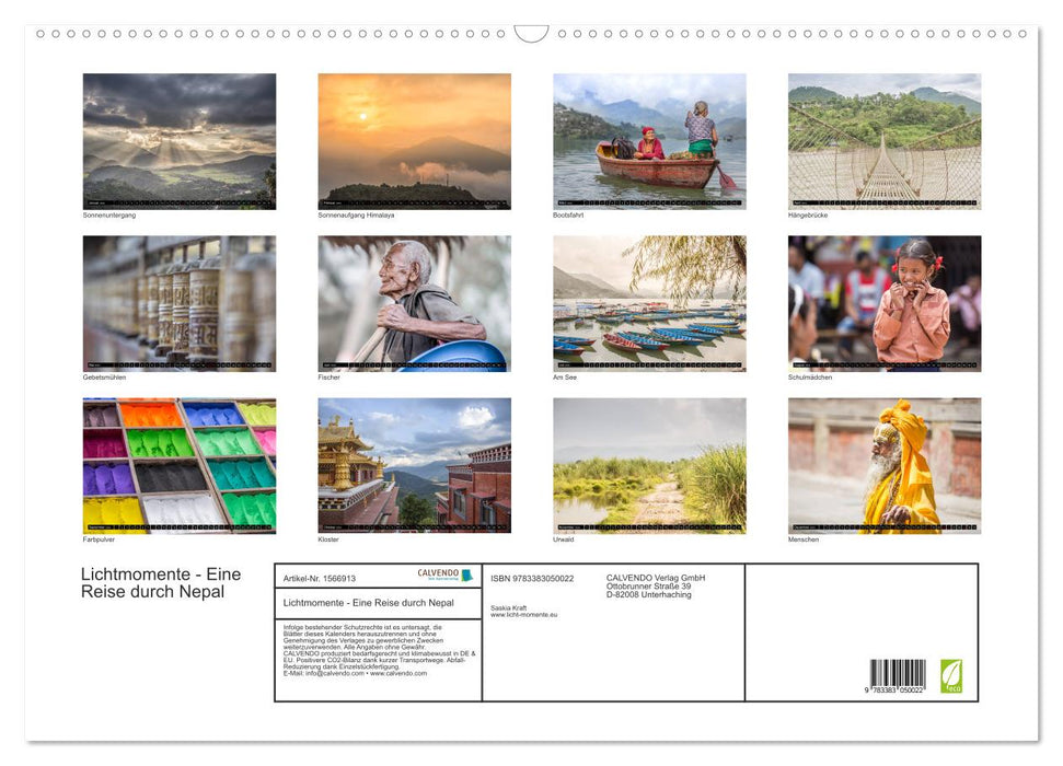 Lichtmomente - Eine Reise durch Nepal (CALVENDO Wandkalender 2024)