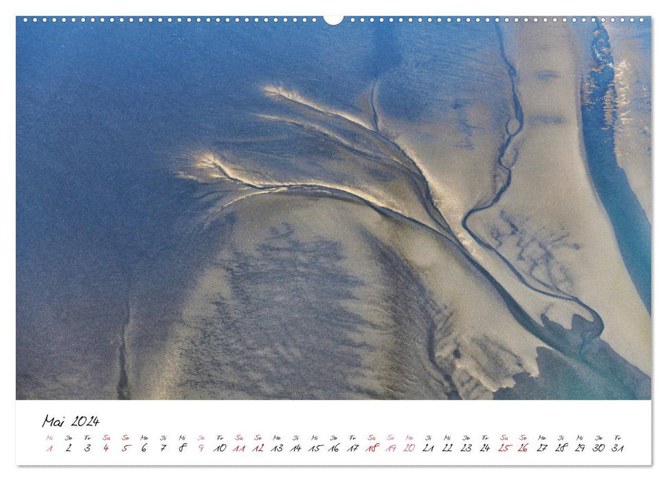 Parc naturel de la mer des Wadden vu du ciel (Calendrier mural CALVENDO Premium 2024)