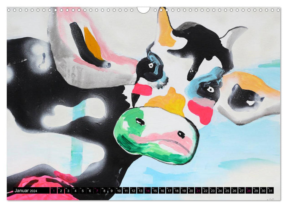 Calendrier vache (calendrier mural CALVENDO 2024) 