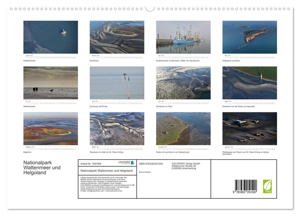 Naturpark Wattenmeer und Helgoland (CALVENDO Premium Wandkalender 2024)