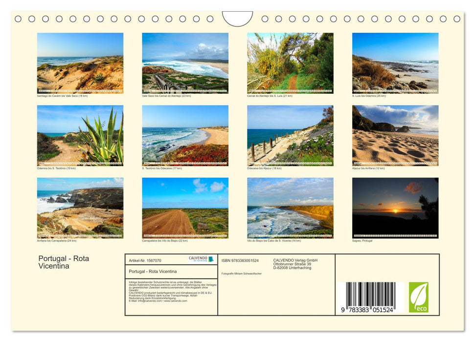 Portugal - Rota Vicentina (CALVENDO Wandkalender 2024)