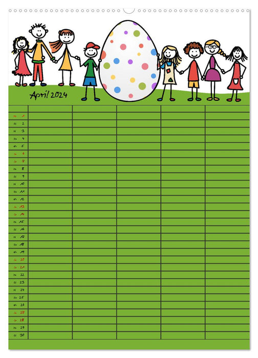 Planificateur familial heureux (Calvendo Premium Wall Calendar 2024) 