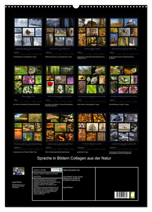 Le langage en images - collages d'après nature (Calendrier mural CALVENDO 2024) 