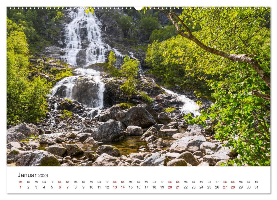 Wasserfälle in Norwegen (CALVENDO Wandkalender 2024)