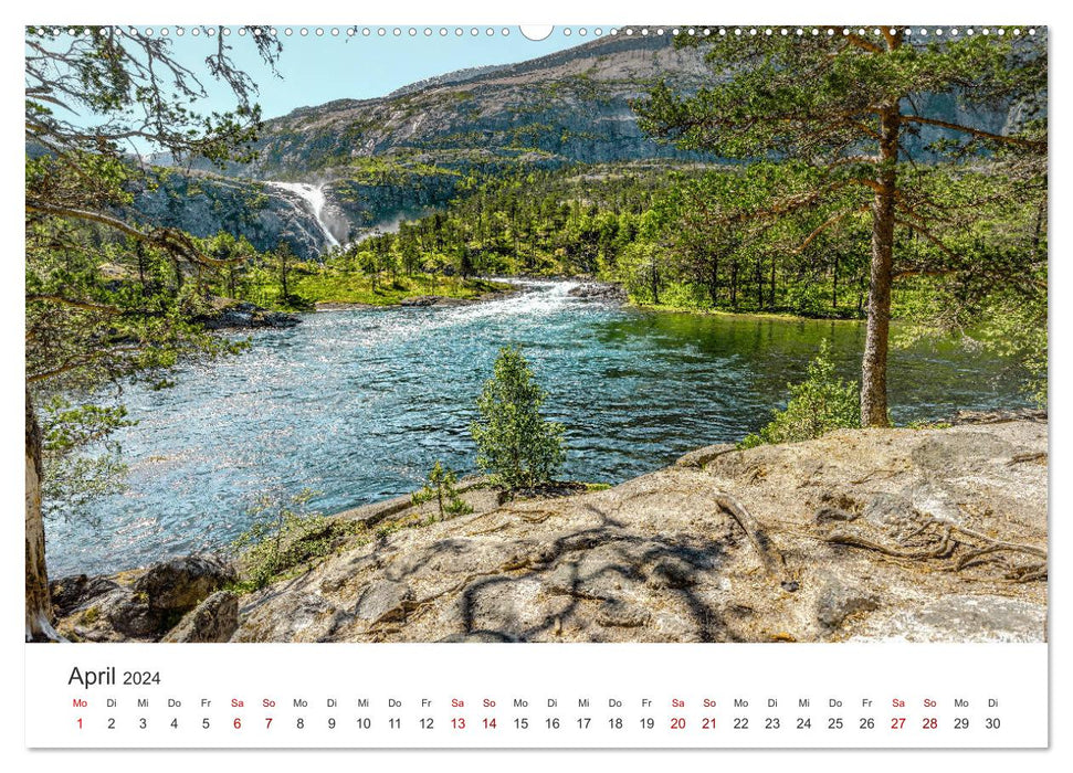 Cascades en Norvège (calendrier mural CALVENDO 2024) 