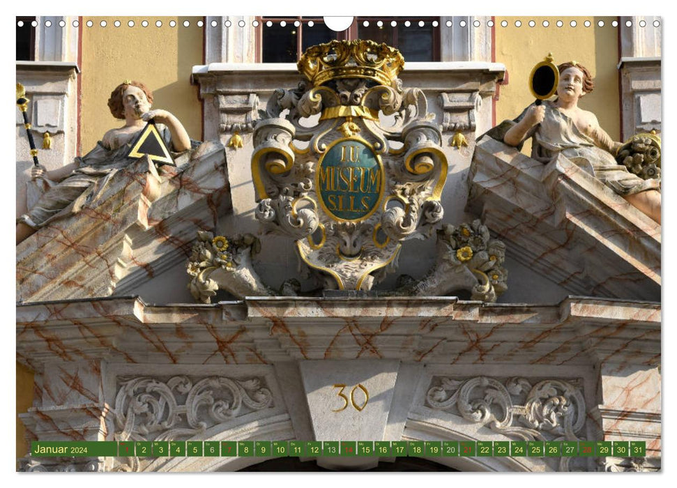 Façades riches à Görlitz (calendrier mural CALVENDO 2024) 