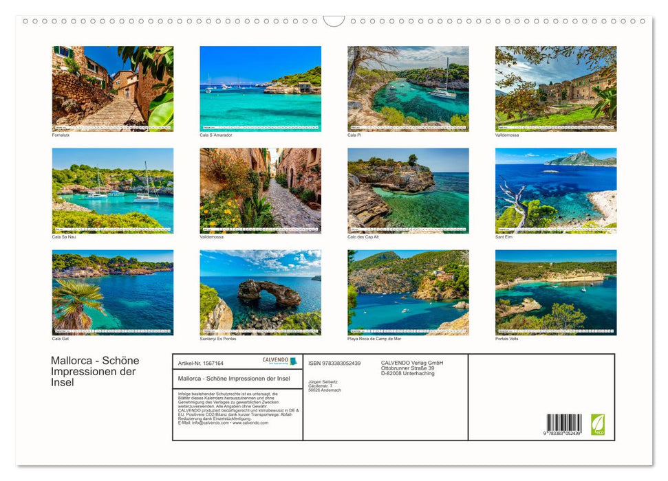 Mallorca - Schöne Impressionen der Insel (CALVENDO Wandkalender 2024)