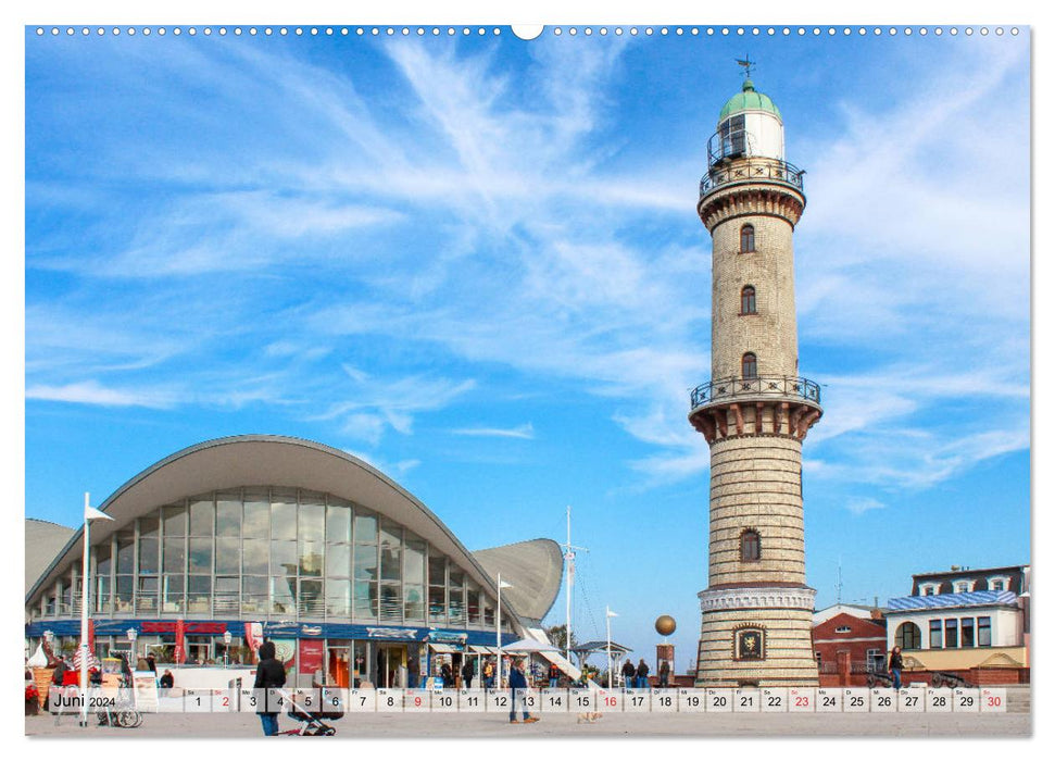 Ville hanséatique de Rostock, centre-ville historique à Warnemünde (calendrier mural CALVENDO Premium 2024) 