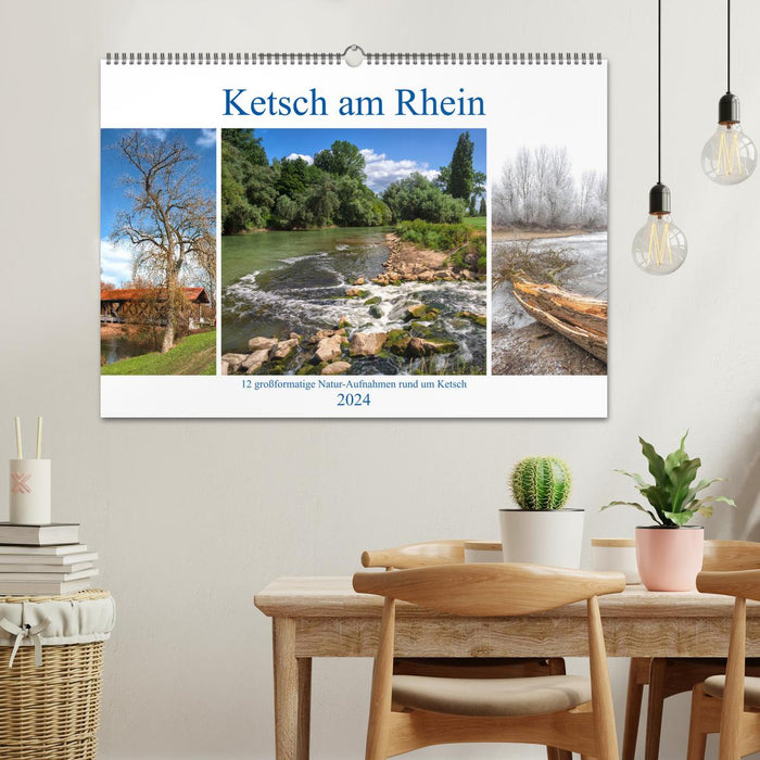 Ketsch am Rhein (calendrier mural CALVENDO 2024) 