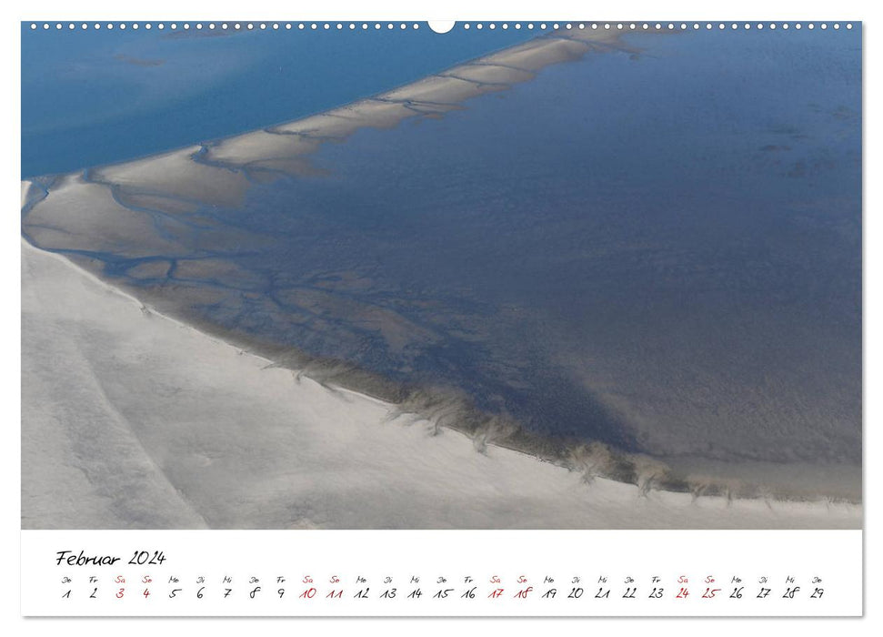 Parc naturel de la mer des Wadden vu du ciel (calendrier mural CALVENDO 2024) 