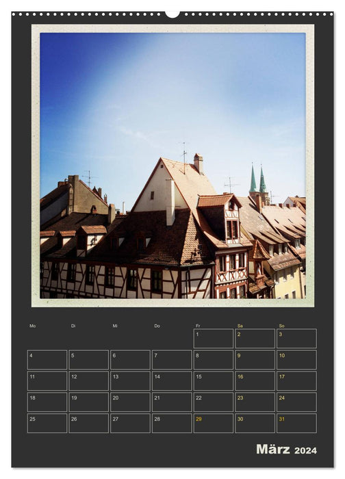 Photos de la ville de Nuremberg au look rétro (Calvendo Premium Wall Calendar 2024) 