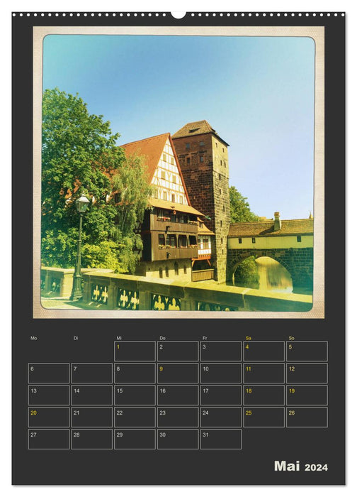 Photos de la ville de Nuremberg au look rétro (Calvendo Premium Wall Calendar 2024) 