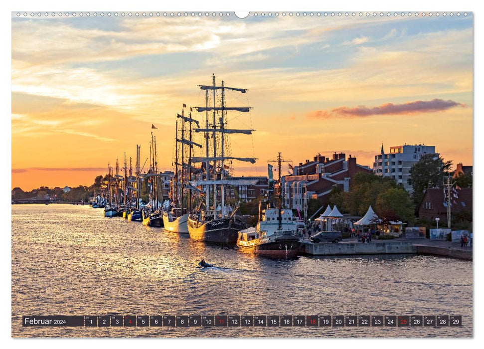 Wilhelmshaven, voyage en images maritimes (Calendrier mural CALVENDO Premium 2024) 