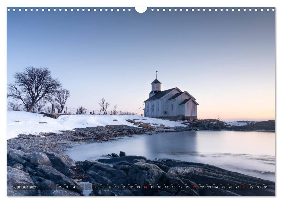 Lofoten - Du crépuscule à l'aube (calendrier mural CALVENDO 2024) 