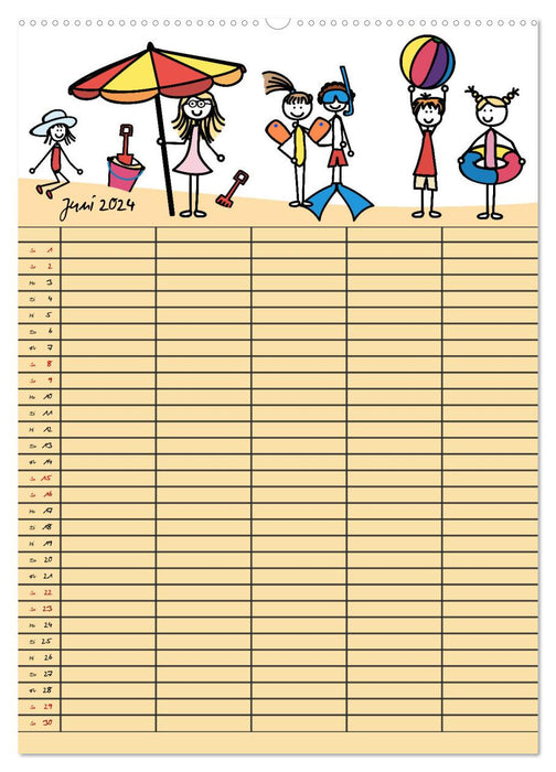 Fröhlicher Familienplaner (CALVENDO Wandkalender 2024)