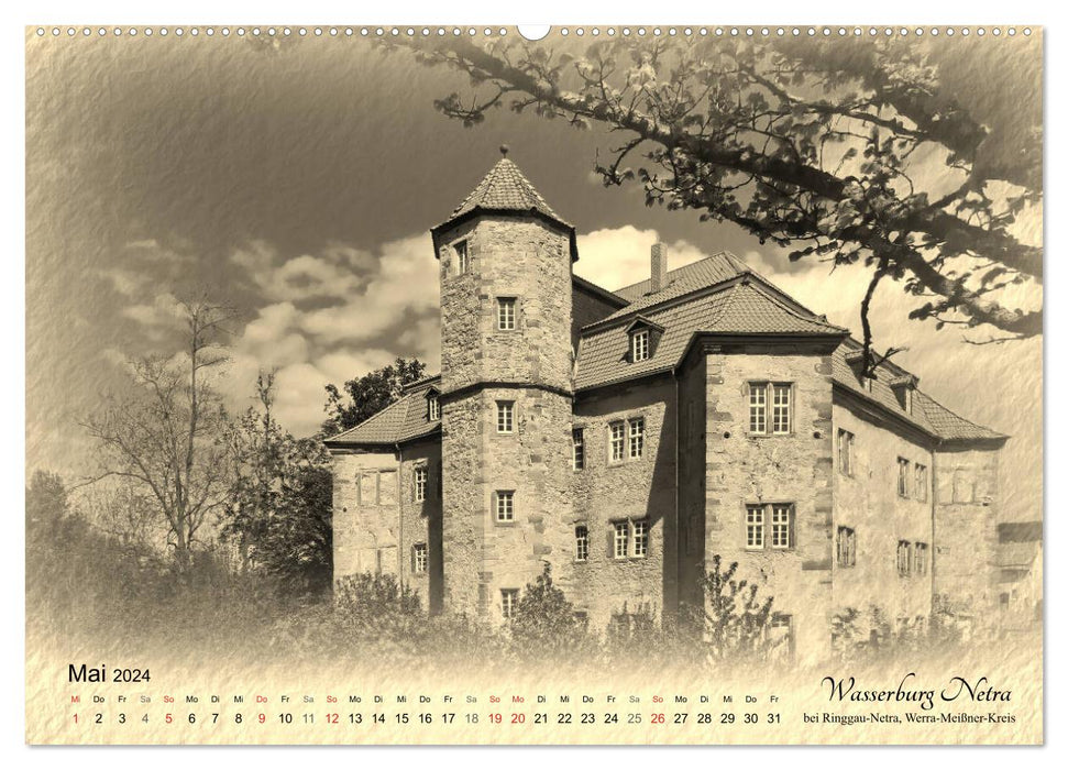 Burgen und Schlösser in Nordhessen (CALVENDO Premium Wandkalender 2024)