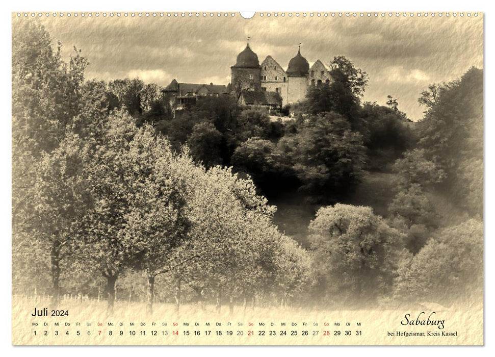 Châteaux et palais de la Hesse du Nord (Calendrier mural CALVENDO Premium 2024) 