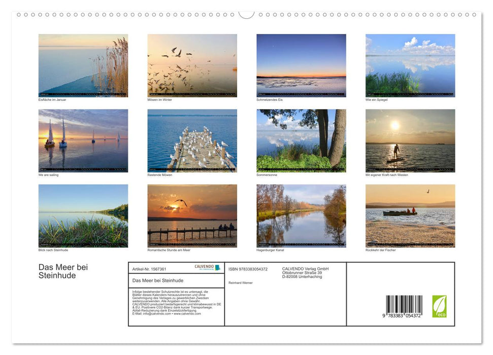 La mer près de Steinhude (Calvendo Premium Wall Calendar 2024) 