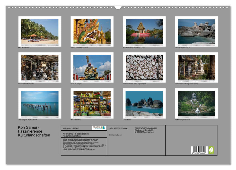 Koh Samui - Paysages culturels fascinants (Calendrier mural CALVENDO 2024) 