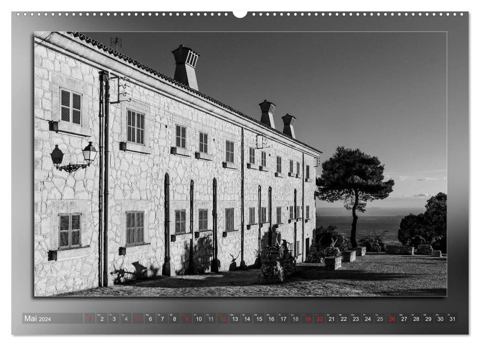 Majorque Noir Blanc (Calendrier mural CALVENDO 2024) 