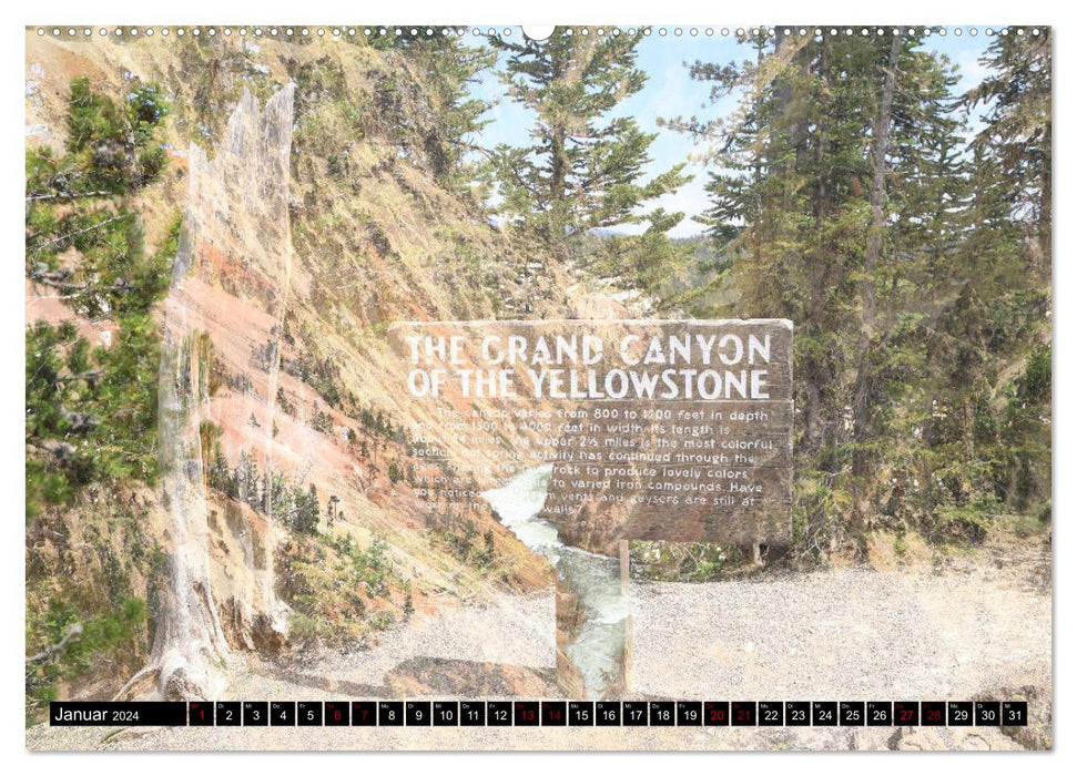 Wunderwelt Yellowstone 2024 (CALVENDO Premium Wandkalender 2024)