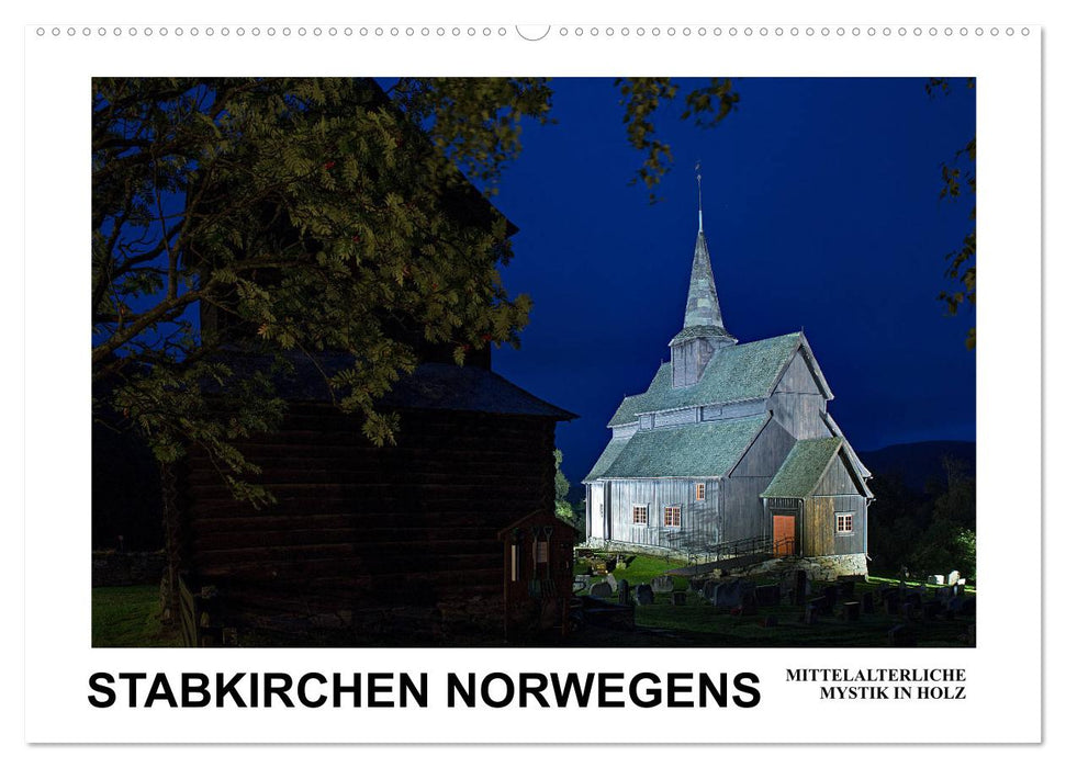 Églises en bois debout de Norvège - Mysticisme médiéval en bois (Calendrier mural CALVENDO 2024) 