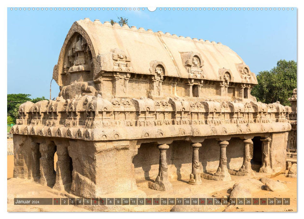 Indien - Mahabalipuram (CALVENDO Premium Wandkalender 2024)