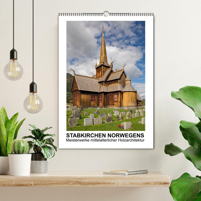 Stabkirchen Norwegens - Meisterwerke mittelalterlicher Holzarchitektur (CALVENDO Wandkalender 2024)