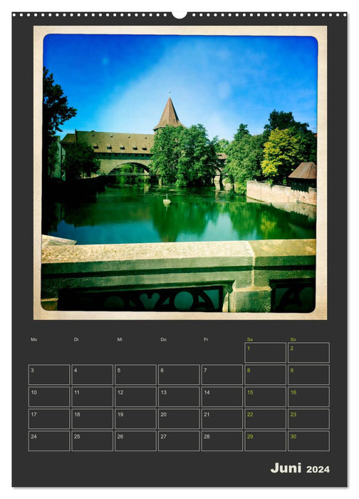 Photos de la ville de Nuremberg au look rétro (calendrier mural CALVENDO 2024) 