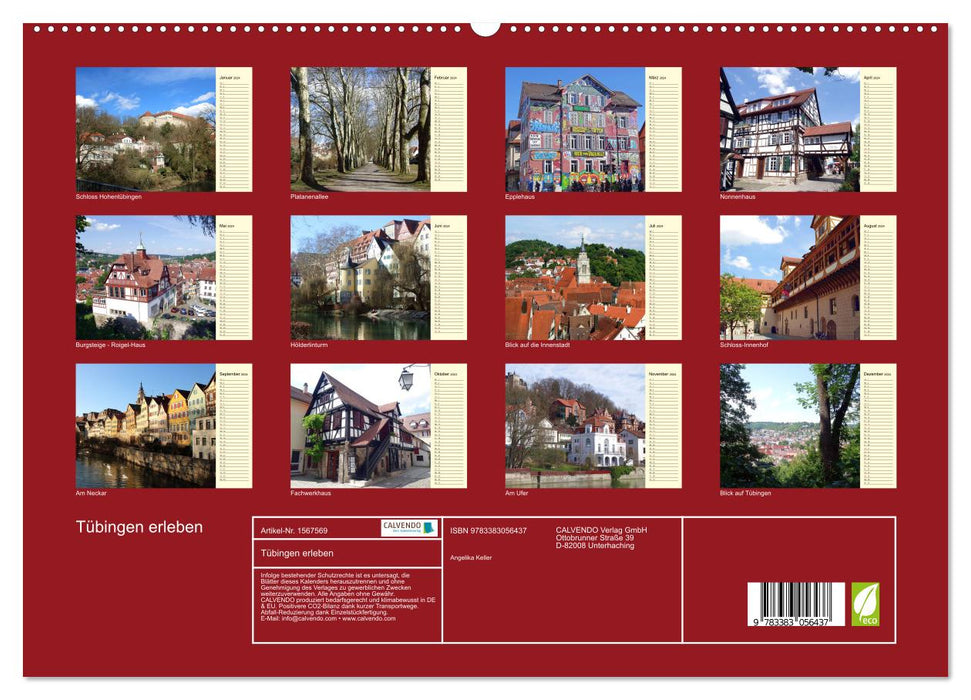 Tübingen erleben (CALVENDO Premium Wandkalender 2024)