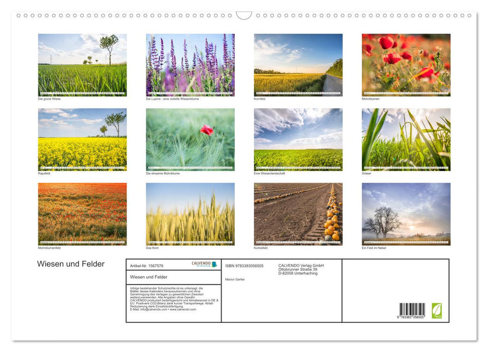 Wiesen und Felder (CALVENDO Wandkalender 2024)