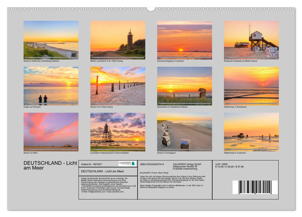 DEUTSCHLAND - Licht am Meer (CALVENDO Premium Wandkalender 2024)
