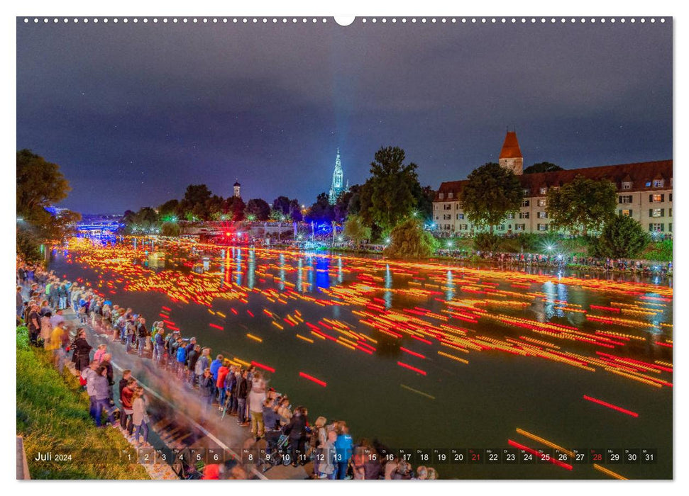 Ulm für Nachtspatzen (CALVENDO Premium Wandkalender 2024)