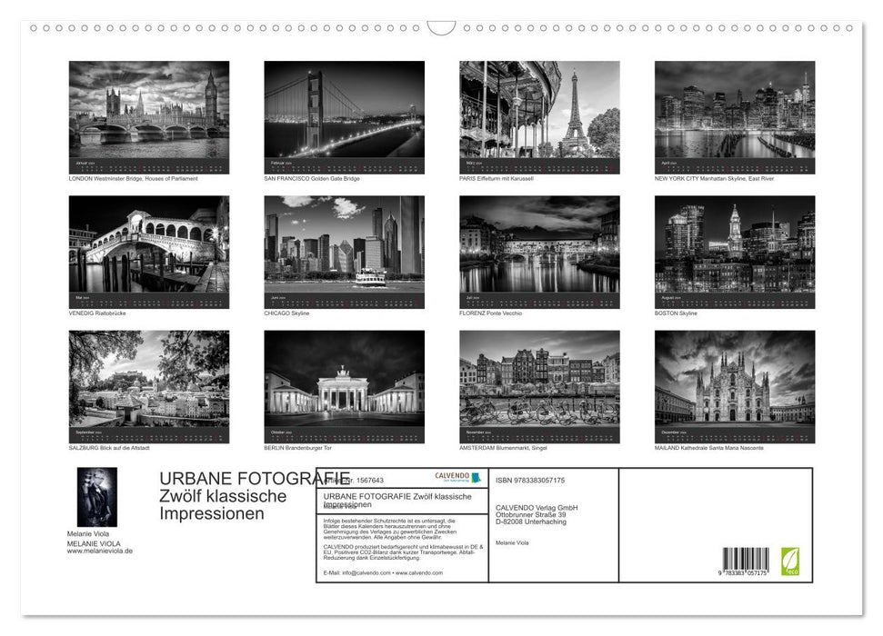 PHOTOGRAPHIE URBAINE Douze impressions classiques (Calendrier mural CALVENDO 2024)