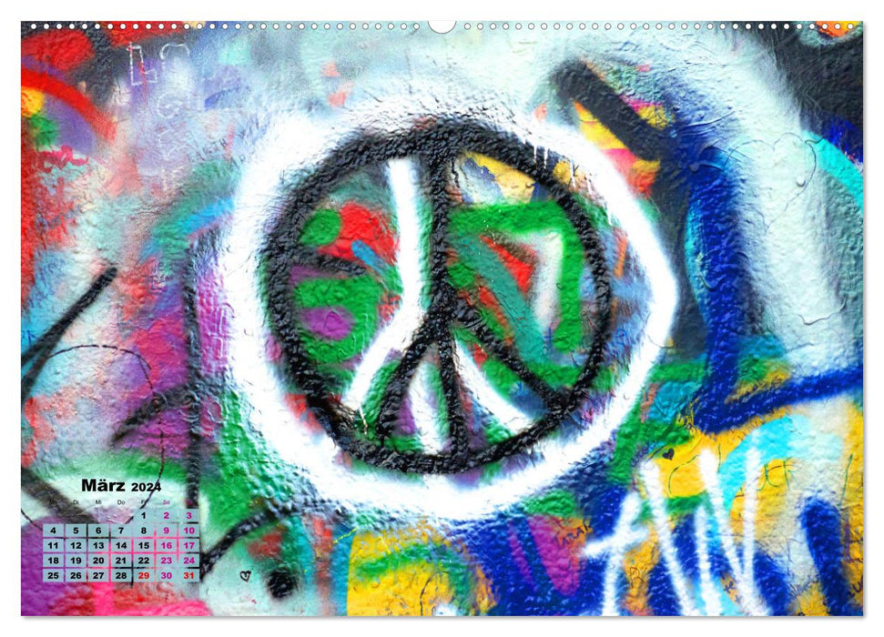 Die Friedensmauer in Prag (CALVENDO Premium Wandkalender 2024)