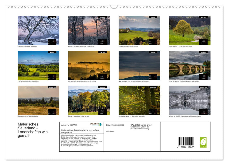 Malerisches Sauerland (CALVENDO Premium Wandkalender 2024)