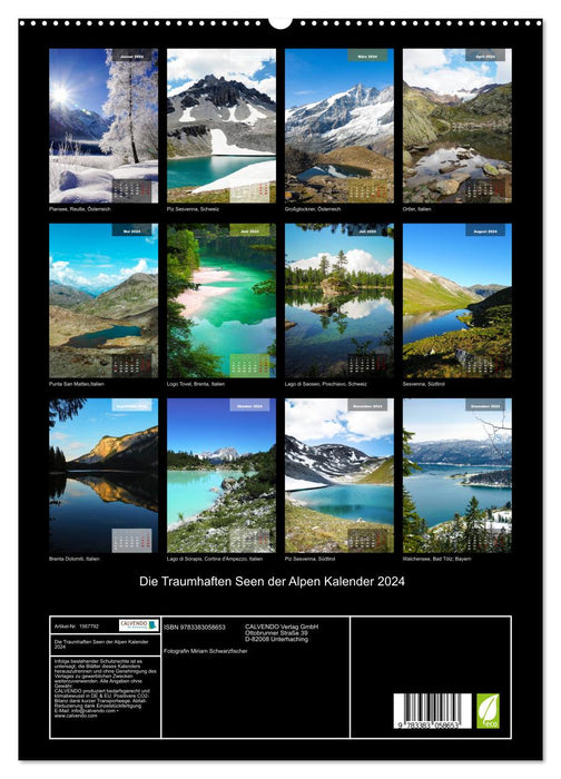 Les magnifiques lacs des Alpes (Calendrier mural CALVENDO Premium 2024) 