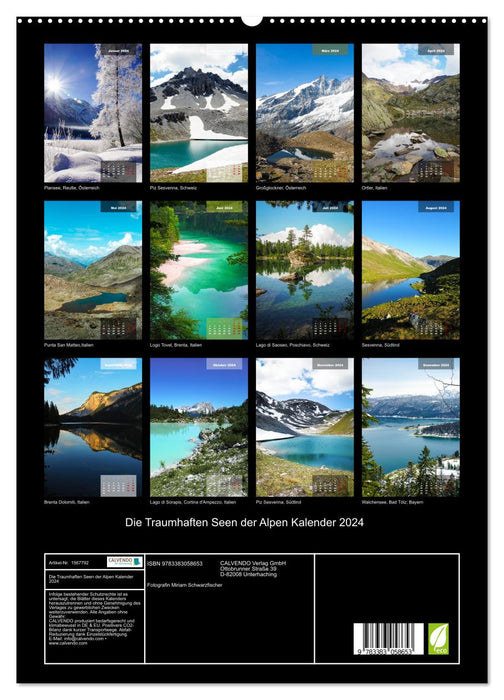 The beautiful lakes of the Alps (CALVENDO Premium Wall Calendar 2024) 