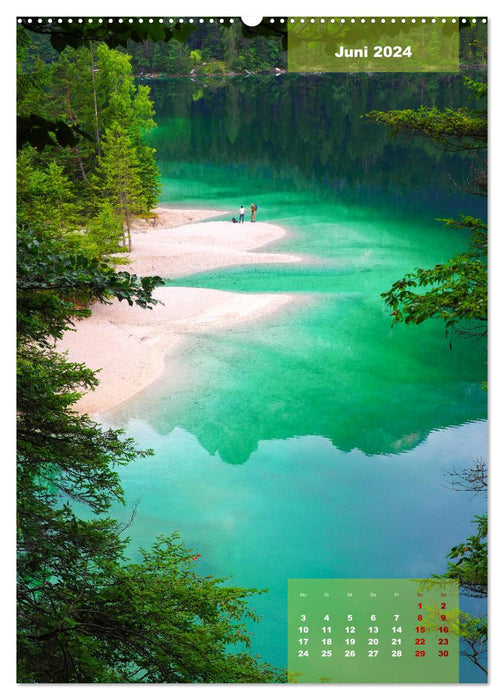 Les magnifiques lacs des Alpes (Calendrier mural CALVENDO Premium 2024) 