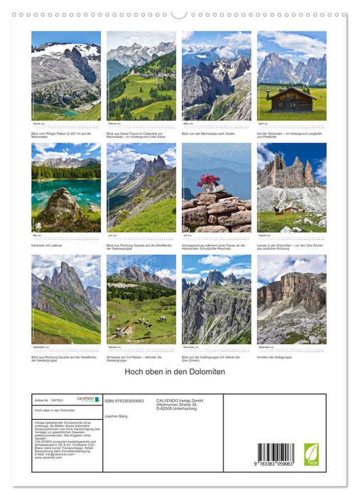 Hoch oben in den Dolomiten (CALVENDO Premium Wandkalender 2024)