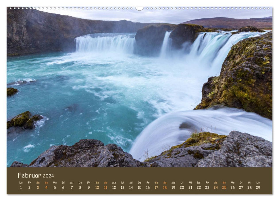 Pearls of the Atlantic - Iceland and São Miguel (CALVENDO Premium Wall Calendar 2024) 