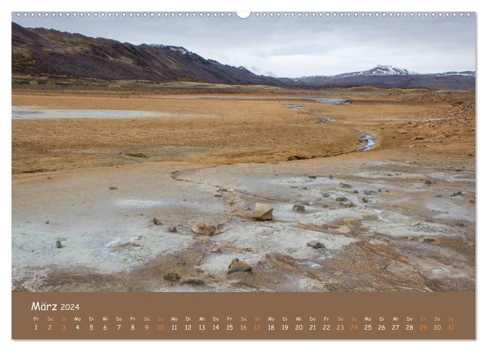 Pearls of the Atlantic - Iceland and São Miguel (CALVENDO Premium Wall Calendar 2024) 