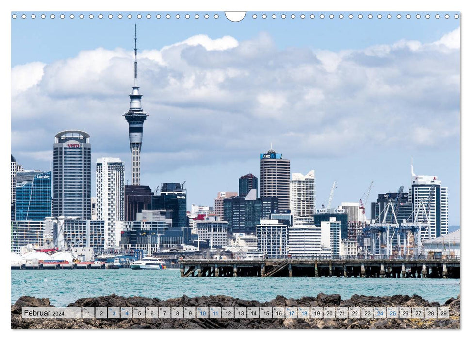 Wandkalender Auckland 2024 DIN A4 Quer (CALVENDO Wandkalender 2024)