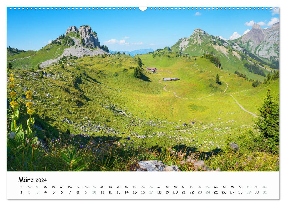 Fascination of the Bernese Oberland 2024 - wanderlust and summit views (CALVENDO Premium Wall Calendar 2024) 